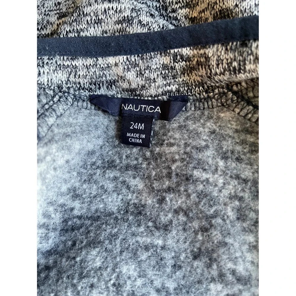Nautica Boys 24M/2T Speckled Gray Zip Up Vest Nautical Logo‎ Outerwear